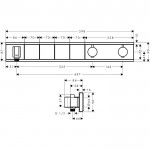 Potinkinis termostatinis dušas 5 in 1 komplekte HANSGROHE Rainmaker Select 460 3jet, juoda/chromuota